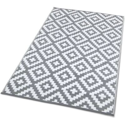 TERRE JARDIN - Tapete exterior rectangular reversible Blanco 270 x 370 - Color Gris/Blanco - 270 x 370 cm - Rug - Publicité TERRE JARDIN - Tapete exterior rectangular reversible Blanco 270 x 370 - Color Gris/Blanco - 270 x 370 cm - Rug - Publicité