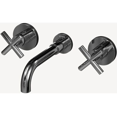 Kroos Kroos - Wall-mounted Basin Mixer - Chrome - 3-Hole - Modern Round Kroos Kroos - Wall-mounted Basin Mixer - Chrome - 3-Hole - Modern Round