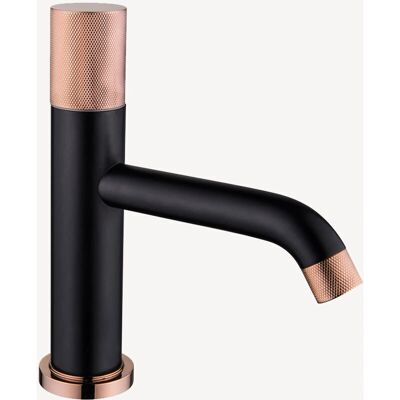 Kroos Leros - Mezclador monomando lavabo negro y oro rosa Kroos Leros - Mezclador monomando lavabo negro y oro rosa