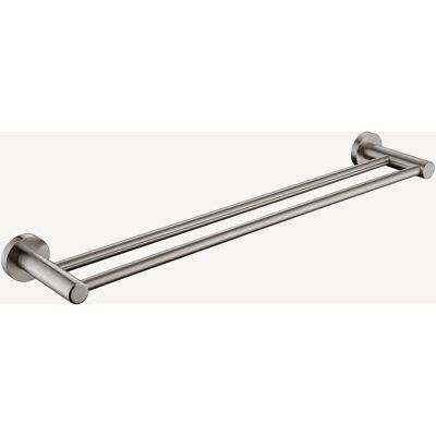 Kroos Doppelter Handtuchhalter - Nickel gebürstet - Wandmontage - Rund - Tokio Kollektion Kroos Doppelter Handtuchhalter - Nickel gebürstet - Wandmontage - Rund - Tokio Kollektion