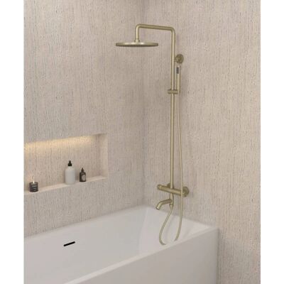 Kroos Columna de ducha en oro cepillado y ducha de mano - Columna de ducha Kroos Columna de ducha en oro cepillado y ducha de mano - Columna de ducha