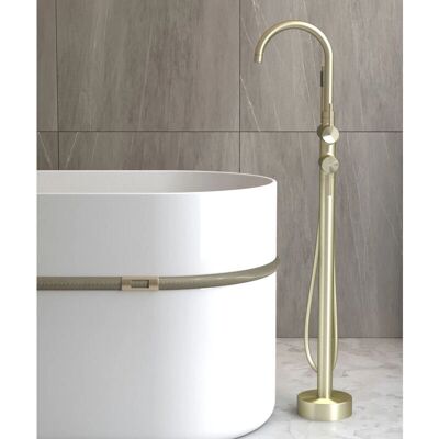 Mitigeur bain-douche Kroos - Doré brossé - Moderne - 115.5cm - Publicité Mitigeur bain-douche Kroos - Doré brossé - Moderne - 115.5cm - Publicité