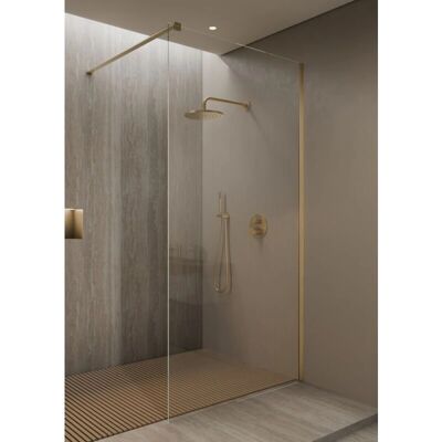 KROOS Lixa - Mampara de ducha fija 90 cm oro cepillado KROOS Lixa - Mampara de ducha fija 90 cm oro cepillado