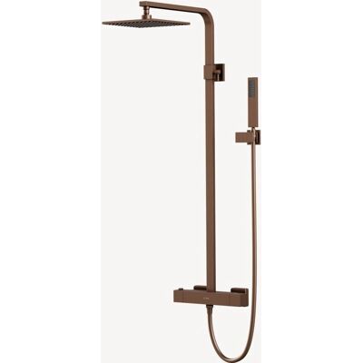 Colonna doccia quadrata Kroos - Finitura oro rosa spazzolato - Tipo di doccia Colonna doccia quadrata Kroos - Finitura oro rosa spazzolato - Tipo di doccia