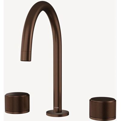 Grifo de lavabo Kroos Leros en oro rosa cepillado - 3 orificios Grifo de lavabo Kroos Leros en oro rosa cepillado - 3 orificios