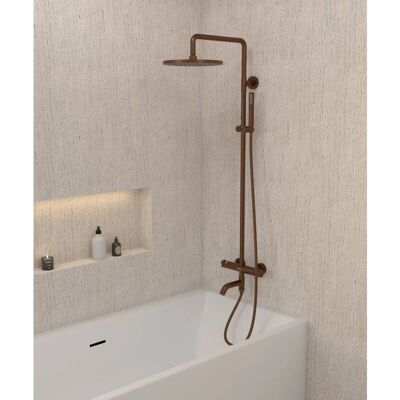 Kroos Kroos - Columna termostática para ducha y bañera oro rosa cepillado - Corbeau Kroos Kroos - Columna termostática para ducha y bañera oro rosa cepillado - Corbeau