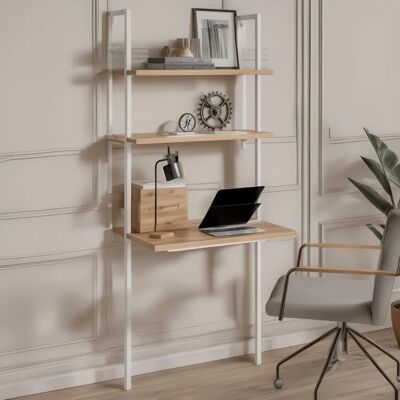 Bureau mural Box & Beyond avec 2 étagères - Blanc - FSC 70% - 76x51x185cm - Publicité Bureau mural Box & Beyond avec 2 étagères - Blanc - FSC 70% - 76x51x185cm - Publicité
