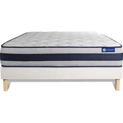 Kit de colchón de espuma viscoelástica ACTISOM - 160x190cm - Blanco - Somier y colchón Kit de colchón de espuma viscoelástica ACTISOM - 160x190cm - Blanco - Somier y colchón