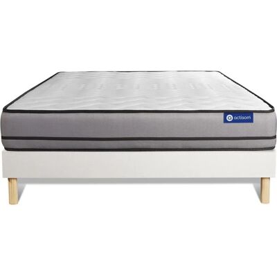 ACTISOM Pack Matratze und Bettgestell - 135x200cm - Weiß - Memory Foam ACTISOM Pack Matratze und Bettgestell - 135x200cm - Weiß - Memory Foam