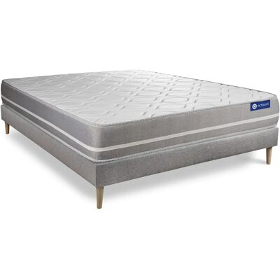 ACTISOM Gris 160x210cm Juego de Colchón y Base - Soporte y Transpirable ACTISOM Gris 160x210cm Juego de Colchón y Base - Soporte y Transpirable