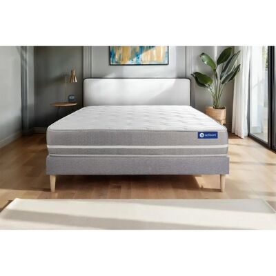 ACTISOM Matratzen- und Bettrahmen-Set - Grau - 120x195cm - Ausgewogener Komfort ACTISOM Matratzen- und Bettrahmen-Set - Grau - 120x195cm - Ausgewogener Komfort