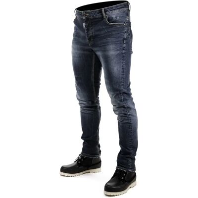 Pantalones de Moto Azul Derek Overlap - Protectores de Rodilla CE Pantalones de Moto Azul Derek Overlap - Protectores de Rodilla CE