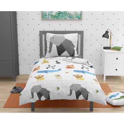 Roupillon Origatoon Elephant Weiß Bettwäsche-Set - Kinder Roupillon Origatoon Elephant Weiß Bettwäsche-Set - Kinder