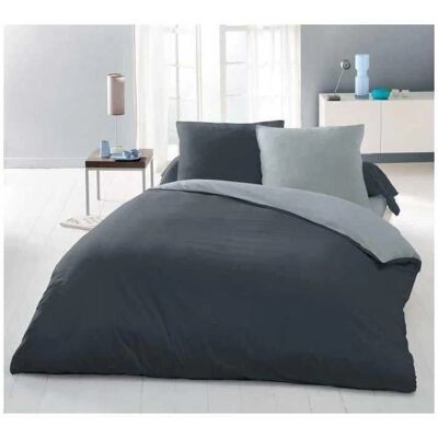 Ensemble de housse de duvet bicolore - 220x240 cm - Publicité Ensemble de housse de duvet bicolore - 220x240 cm - Publicité