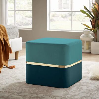 Sicaan Kate Puff Azul Terciopelo - Estilo Art Déco - Duradero y Elegante Sicaan Kate Puff Azul Terciopelo - Estilo Art Déco - Duradero y Elegante