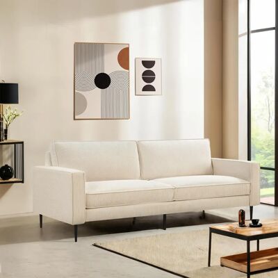 SICAAN Sofá Vintage de Terciopelo Beige Oskar para 3 Plazas - Sofá SICAAN Sofá Vintage de Terciopelo Beige Oskar para 3 Plazas - Sofá