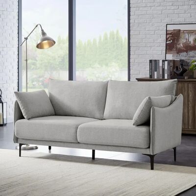 SICAAN Sofá industrial Sasha gris claro de 2 plazas - Sofá SICAAN Sofá industrial Sasha gris claro de 2 plazas - Sofá
