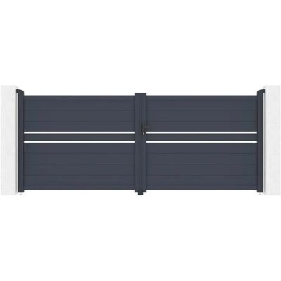 Casanoov - Aluminium Schwingtor 3,5m Cimone - Grau - 140cm Höhe Casanoov - Aluminium Schwingtor 3,5m Cimone - Grau - 140cm Höhe