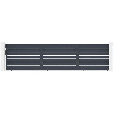 Casanoov Puerta corredera gris aluminio - 6m seguridad resistente al viento Casanoov Puerta corredera gris aluminio - 6m seguridad resistente al viento