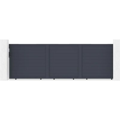 Casanoov Eiger Schiebetor - 5m, Grau, Aluminium, Privatsphäre Casanoov Eiger Schiebetor - 5m, Grau, Aluminium, Privatsphäre
