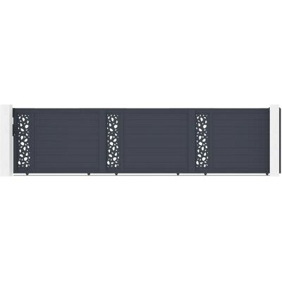 Casanoov - Puerta corredera XL Sunny 600x140cm aluminio gris Casanoov - Puerta corredera XL Sunny 600x140cm aluminio gris