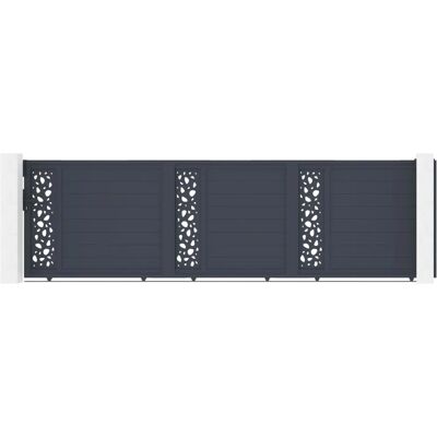 Casanoov - Puerta corredera 5m Sunny 500x140cm aluminio gris Casanoov - Puerta corredera 5m Sunny 500x140cm aluminio gris