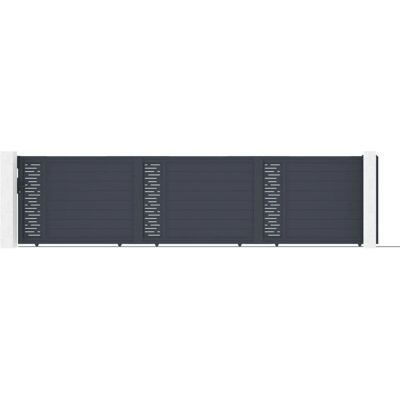 Casanoov - Puerta corredera aluminio 6m Arlberg 600x140cm gris Casanoov - Puerta corredera aluminio 6m Arlberg 600x140cm gris