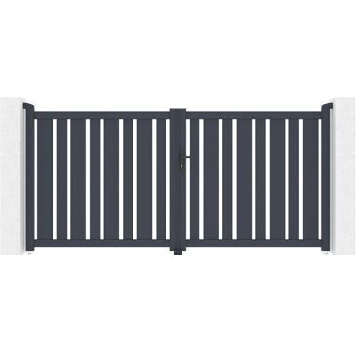 Paquete Portón Batiente Casanoov 300x140cm Veymont + 2 Postes Eifel Aluminio 166cm Gris Paquete Portón Batiente Casanoov 300x140cm Veymont + 2 Postes Eifel Aluminio 166cm Gris