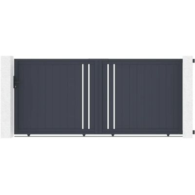 Puerta corredera de aluminio Giona Casanoov - Gris moderno - 3,5x1,6m Puerta corredera de aluminio Giona Casanoov - Gris moderno - 3,5x1,6m