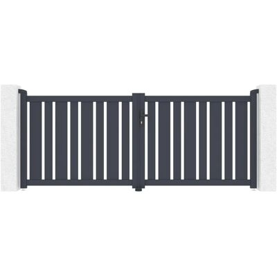 Puerta batiente de aluminio Casanoov Veymont - 300x120 cm, Gris antracita Puerta batiente de aluminio Casanoov Veymont - 300x120 cm, Gris antracita