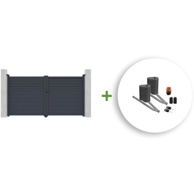 Kit de puerta batiente de aluminio Casanoov Carpatia - 300cm x 161cm - Privacidad y fácil instalación Kit de puerta batiente de aluminio Casanoov Carpatia - 300cm x 161cm - Privacidad y fácil instalación