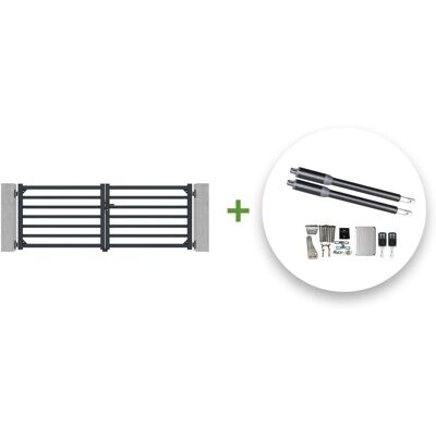 Casanoov - Portón eléctrico abatible 3m antelao 300 x 110 gris - Portón corredero Casanoov - Portón eléctrico abatible 3m antelao 300 x 110 gris - Portón corredero