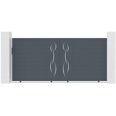 CASANOOV Modernes Schiebetor-Set - 'Life'-Muster, Grau, 3,5 m CASANOOV Modernes Schiebetor-Set - 'Life'-Muster, Grau, 3,5 m