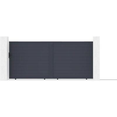 Casanoov - Kit de puerta corredera 4m Eiger Gris - Privacidad Casanoov - Kit de puerta corredera 4m Eiger Gris - Privacidad