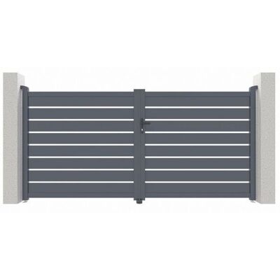 Casanoov - Kit de Portón de Aluminio - Gris 300x160 + 100x160 - A prueba de viento Casanoov - Kit de Portón de Aluminio - Gris 300x160 + 100x160 - A prueba de viento