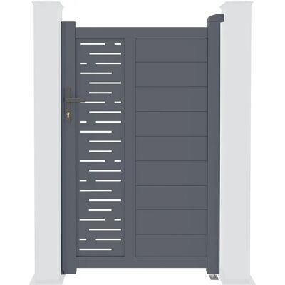 Casanoov - Paket für Fußgängerzaun - Aluminium, Grau, 100x160cm, 2 Pfosten Casanoov - Paket für Fußgängerzaun - Aluminium, Grau, 100x160cm, 2 Pfosten