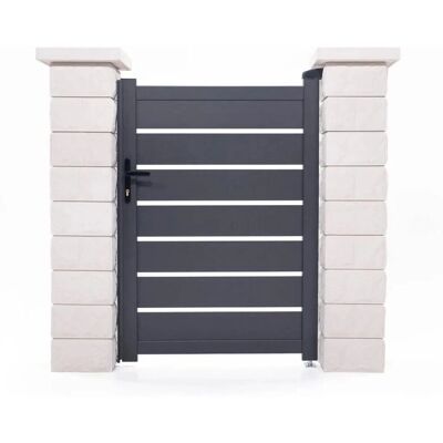 Kit de puerta peatonal de aluminio Casanoov - Gris, 100x143cm y 2 postes 166cm Kit de puerta peatonal de aluminio Casanoov - Gris, 100x143cm y 2 postes 166cm
