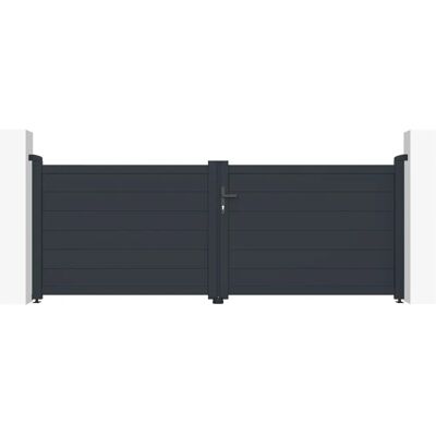 Casanoov - Pack Tor ''tür 3m grau Eiger 300 x 115 + Fußgänger TÜr Eiger 100 x 115 Casanoov - Pack Tor ''tür 3m grau Eiger 300 x 115 + Fußgänger TÜr Eiger 100 x 115