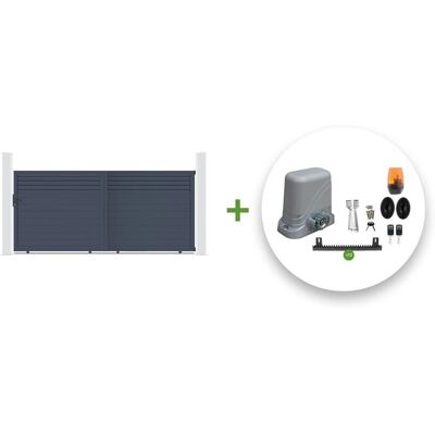 Puerta corredera de aluminio Carpatia CASANOOV - 3,5m, Gris Puerta corredera de aluminio Carpatia CASANOOV - 3,5m, Gris