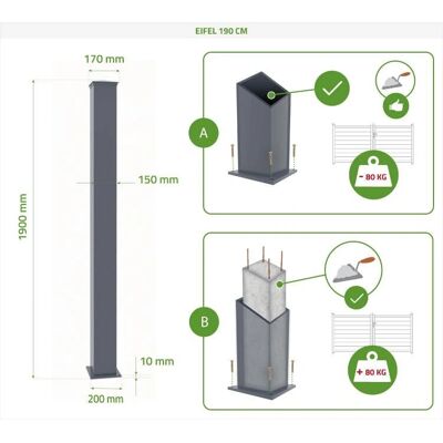 Casanoov - Kit puerta corredera - Aluminio, Gris, 3m Ancho Casanoov - Kit puerta corredera - Aluminio, Gris, 3m Ancho