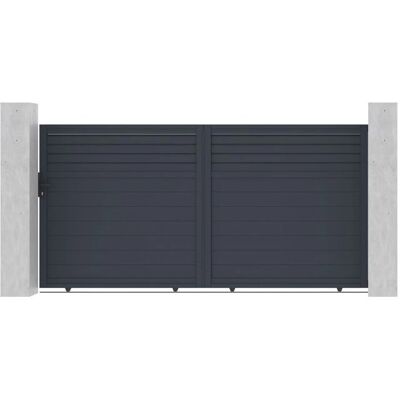 Puerta corredera de aluminio Casanoov - Semi-perforada, 3,5m, Compatible con motor Puerta corredera de aluminio Casanoov - Semi-perforada, 3,5m, Compatible con motor