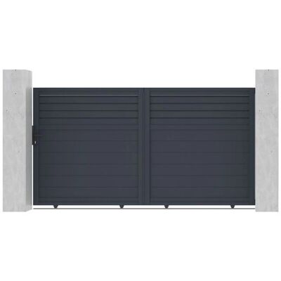 Casanoov Aluminium Schiebetor - Halb perforiert - 3m, Anthrazitgrau Casanoov Aluminium Schiebetor - Halb perforiert - 3m, Anthrazitgrau