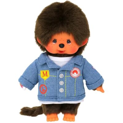 Bandai Monchhichi - Veste en Jean - 20 Cm - Publicité Bandai Monchhichi - Veste en Jean - 20 Cm - Publicité