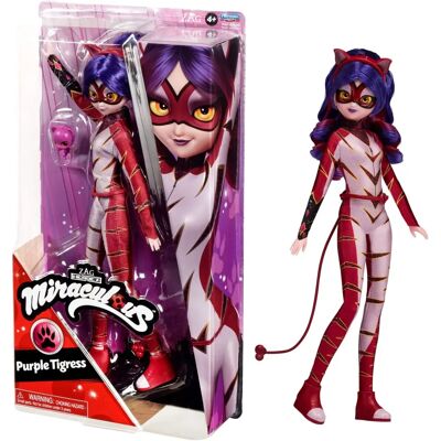Bandai Purple Tigress Boneca de moda Miraculous Ladybug e Cat Noir 26cm Bandai Purple Tigress Boneca de moda Miraculous Ladybug e Cat Noir 26cm