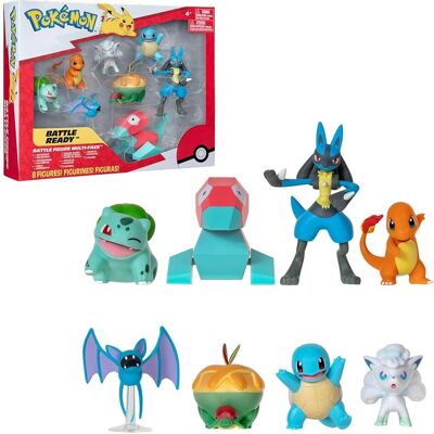 Set de 8 Figurines Pokémon - Collection Combat - Bandai - Publicité Set de 8 Figurines Pokémon - Collection Combat - Bandai - Publicité