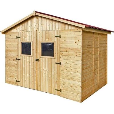 Abri en Panneaux de Bois Foresta Eden - Porte Double - 5,41m² - Publicité Abri en Panneaux de Bois Foresta Eden - Porte Double - 5,41m² - Publicité