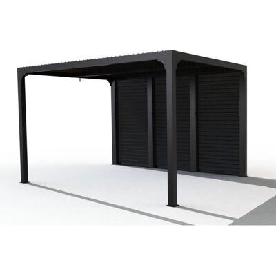 Pérgola bioclimática Habrita - 360x300 - Gris Antracita - Pérgola Pérgola bioclimática Habrita - 360x300 - Gris Antracita - Pérgola