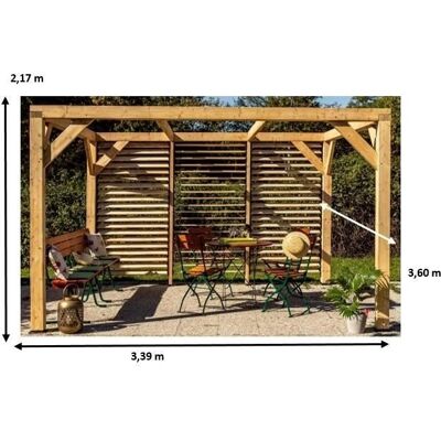 Pérgola de Madera Habrita - 12,20m² Techo Bioclimático Pérgola de Madera Habrita - 12,20m² Techo Bioclimático