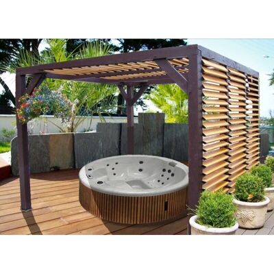 Pérgola bioclimática Habrita - 12,20 m² - Madera natural - Muebles de jardín Pérgola bioclimática Habrita - 12,20 m² - Madera natural - Muebles de jardín
