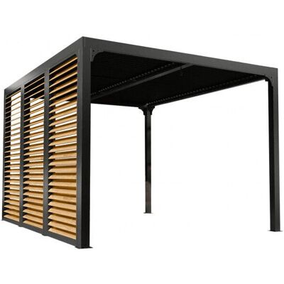 Habrita Pergola bioclimática - 10,8 m² - pared orientable efecto madera - 3,60 m - Bioclimatic pergola Habrita Pergola bioclimática - 10,8 m² - pared orientable efecto madera - 3,60 m - Bioclimatic pergola